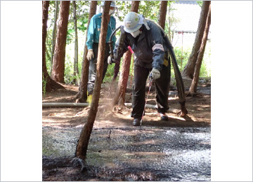 Self-supporting thick-layered soil spraying method “K-Knight Method”