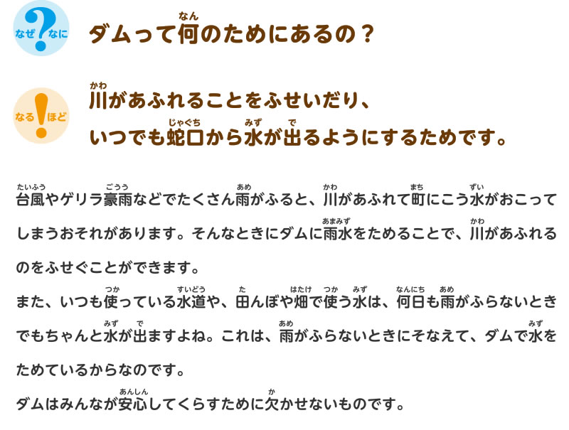 ダムってどうして必要なの？