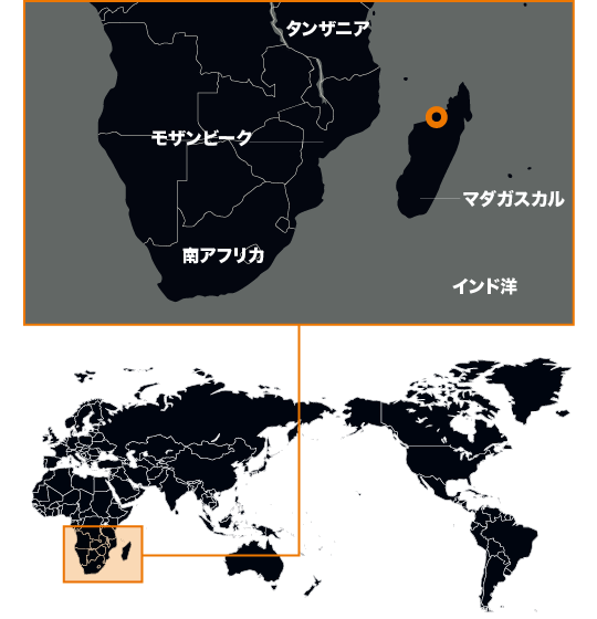 地図:べツィボカ川、マダガスカル