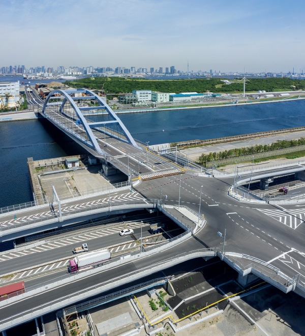図版:中防橋りょう工事による海の森大橋