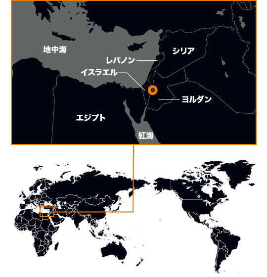 地図:死海,イスラエル