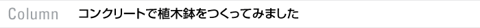 column　コンクリートで植木鉢をつくってみました