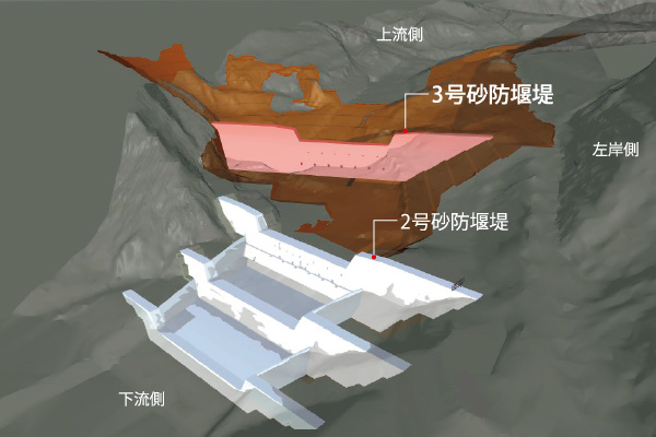 図版:3号砂防堰堤(3次元モデル)