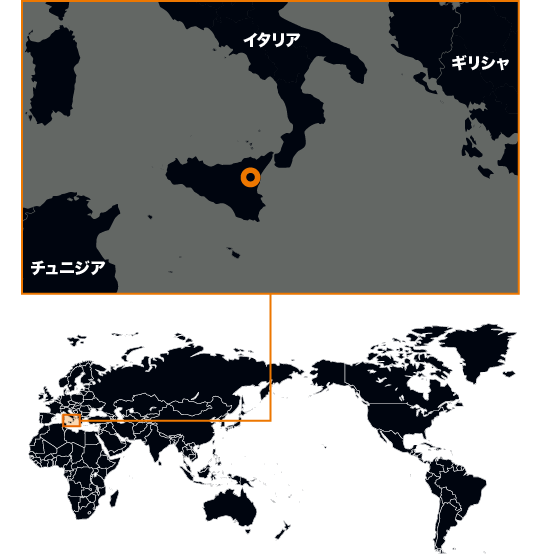 地図:エトナ山・イタリア