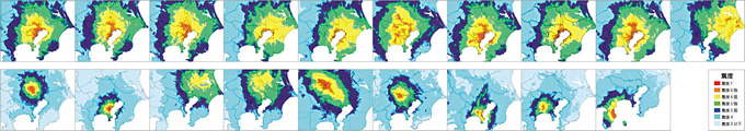 図版：マグニチュード7クラスでは19の地震が想定されている