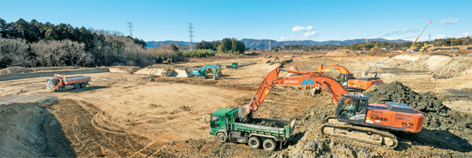 写真：平成29年度中間貯蔵（大熊1工区）土壌貯蔵施設等工事