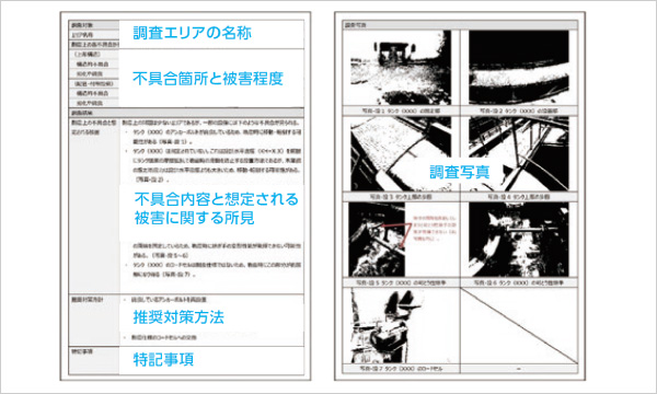 図版:耐震性評価と地震被害想定の取りまとめの例,報告書イメージ