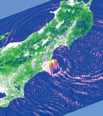 図版:東北地方・太平洋沖地震の波動伝播解析