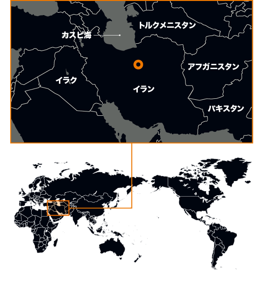 地図:カヴィール砂漠,イラン