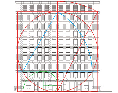 図版:黄金比による立面構成