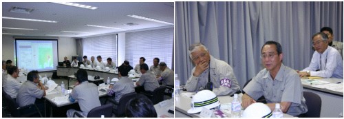 震災対策本部の様子