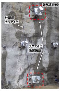 仮設用グラウンドアンカーに適用し計測中