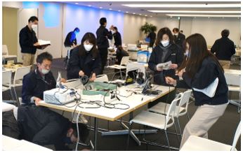 徒歩参集要員による対策本部立上げ訓練