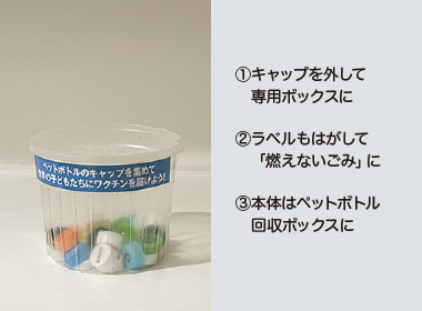 図版:本社ビル(赤坂別館)給湯コーナーにある回収専用容器