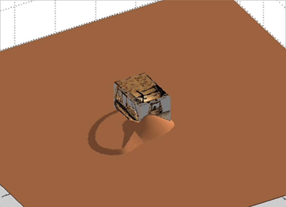 様々な作業条件での自動運転シミュレーション（ブルドーザのまき出し作業シミュレータ）