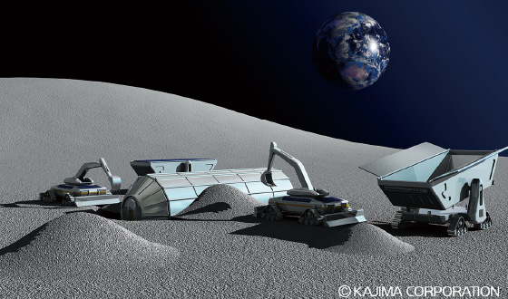 図版:JAXA共研:宇宙探査拠点の建設イメージ